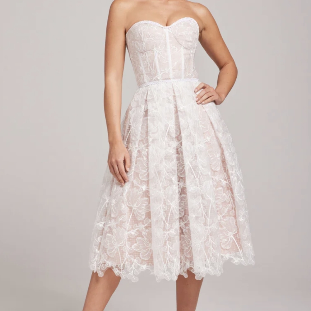 Nadine Merabi Olivia White Lace Dress